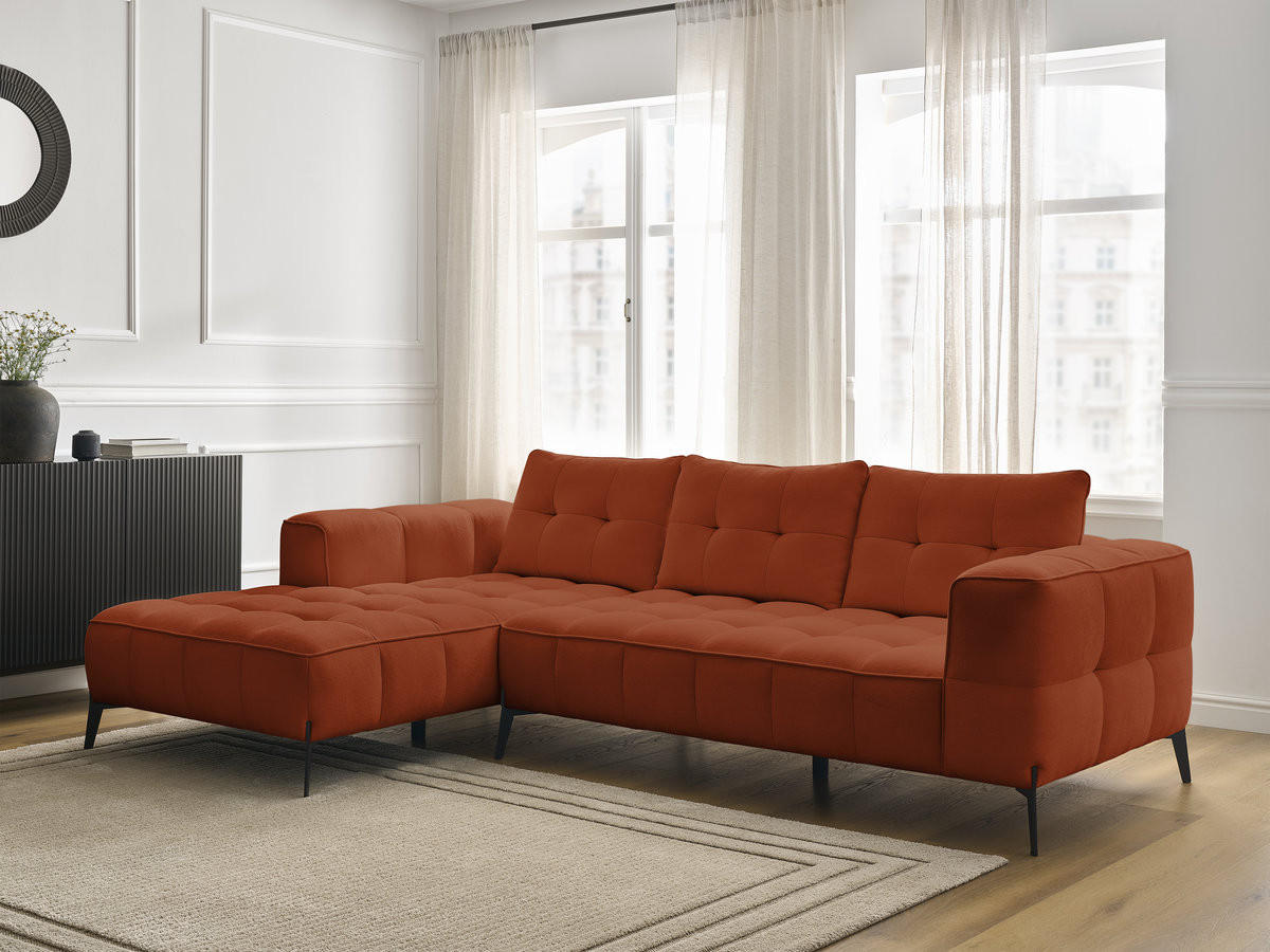 Bobochic Anis Ecksofa Strukturstoff Orange Ecke links