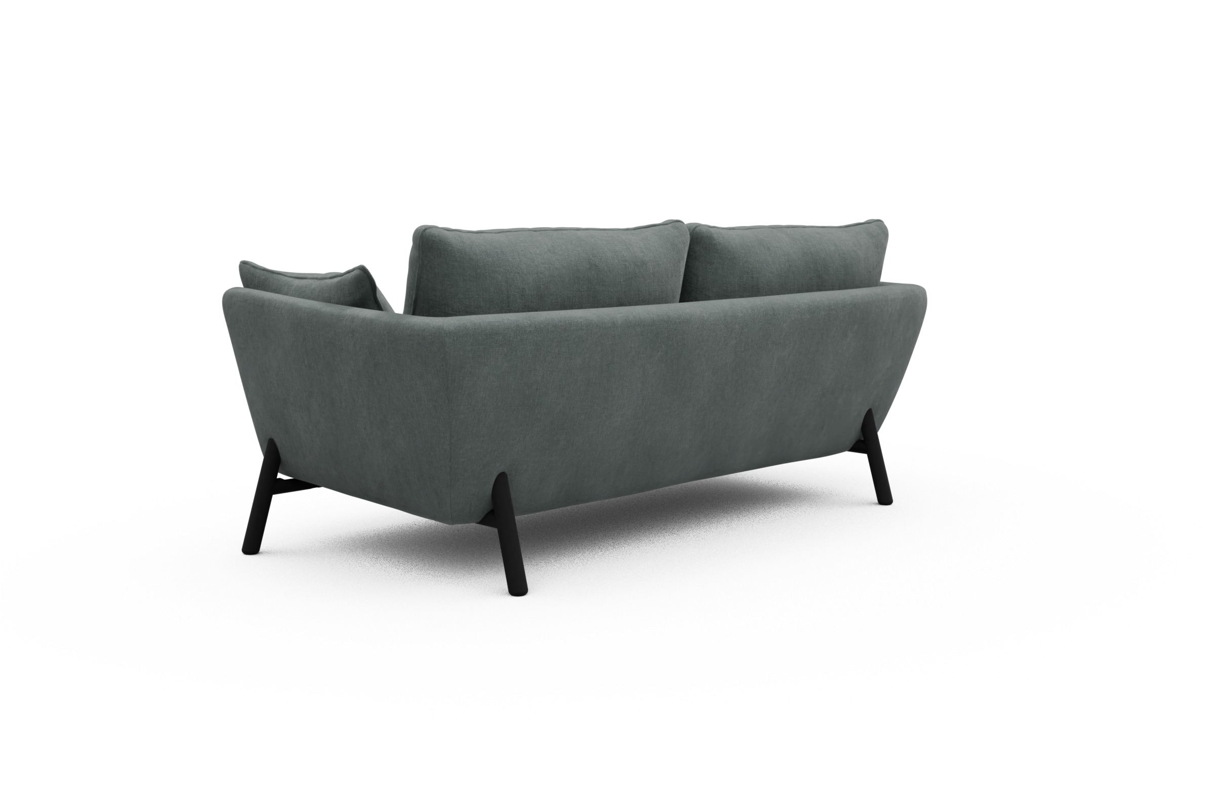 Sofa Emil 2-Sitzer Beinfarbe Eiche Schwarz Smooth-Silver-Grey