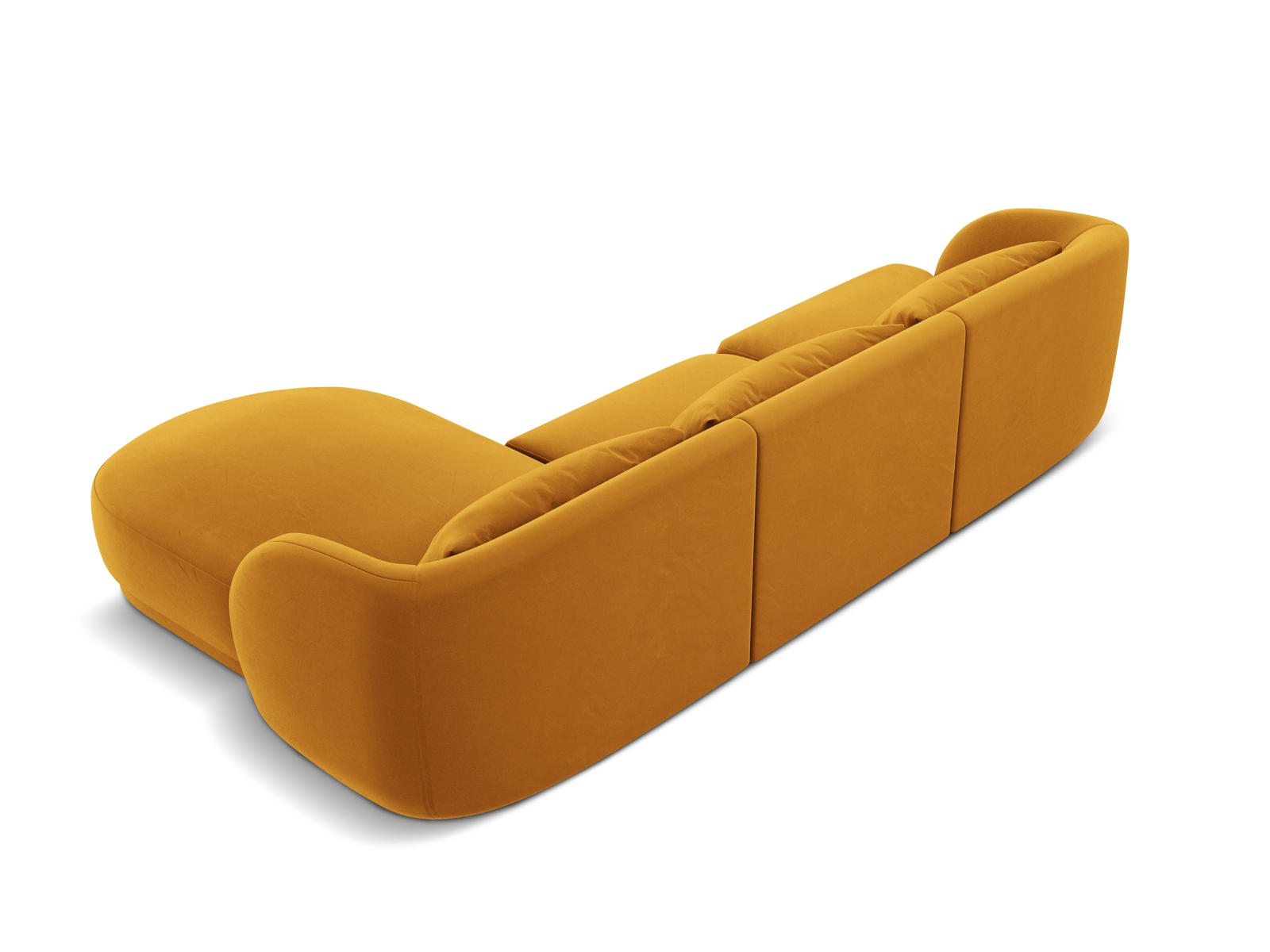 Cosmopolitan Design Ecksofa Tulum 4-Sitzer Samt Bluvel Gelb Rechts