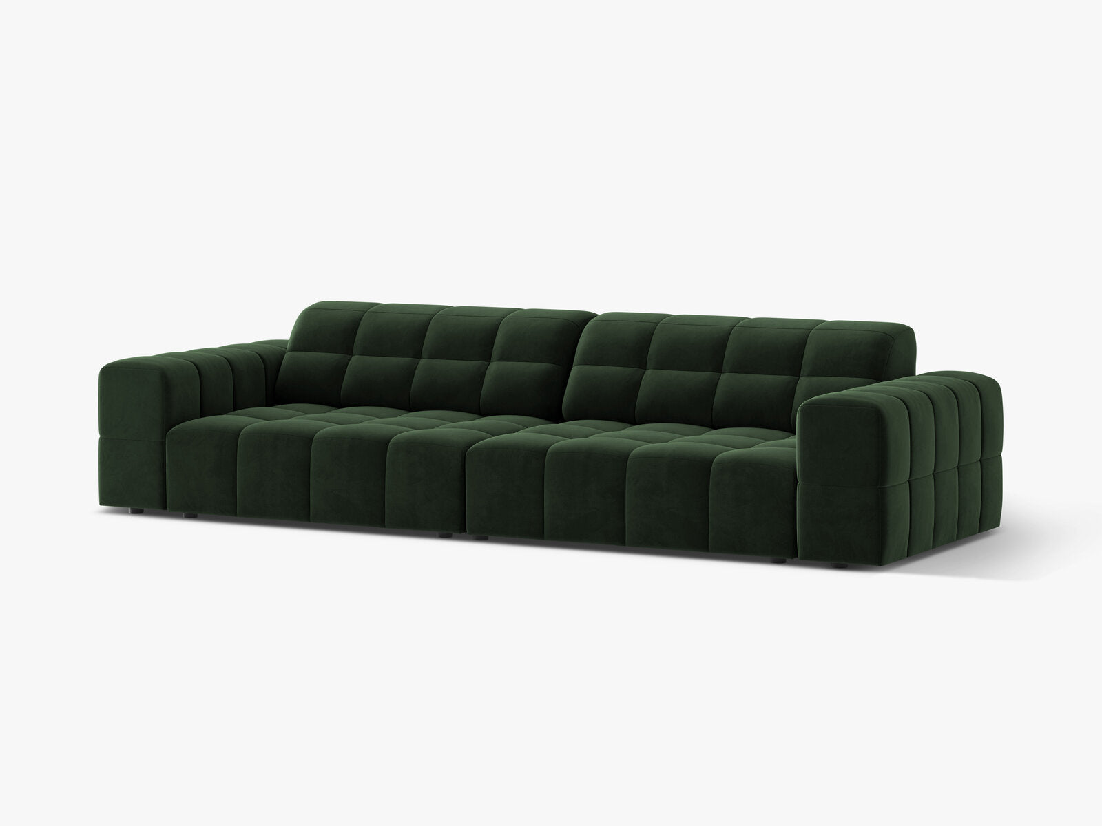 Micadoni Sofa Jennifer 4-Sitzer Samt Venus Flaschengrün