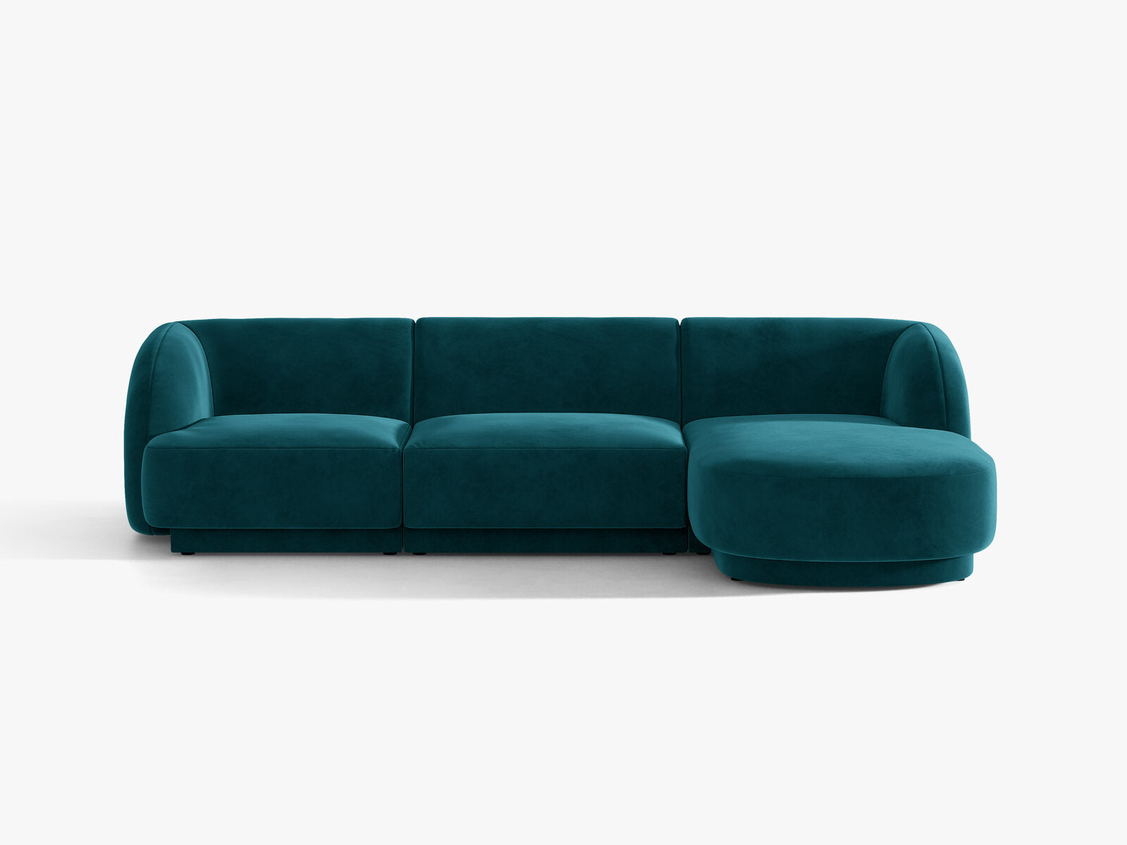 Micadoni Ecksofa Miley 4-Sitzer Rechts Samt Venus Dunkel Petrol
