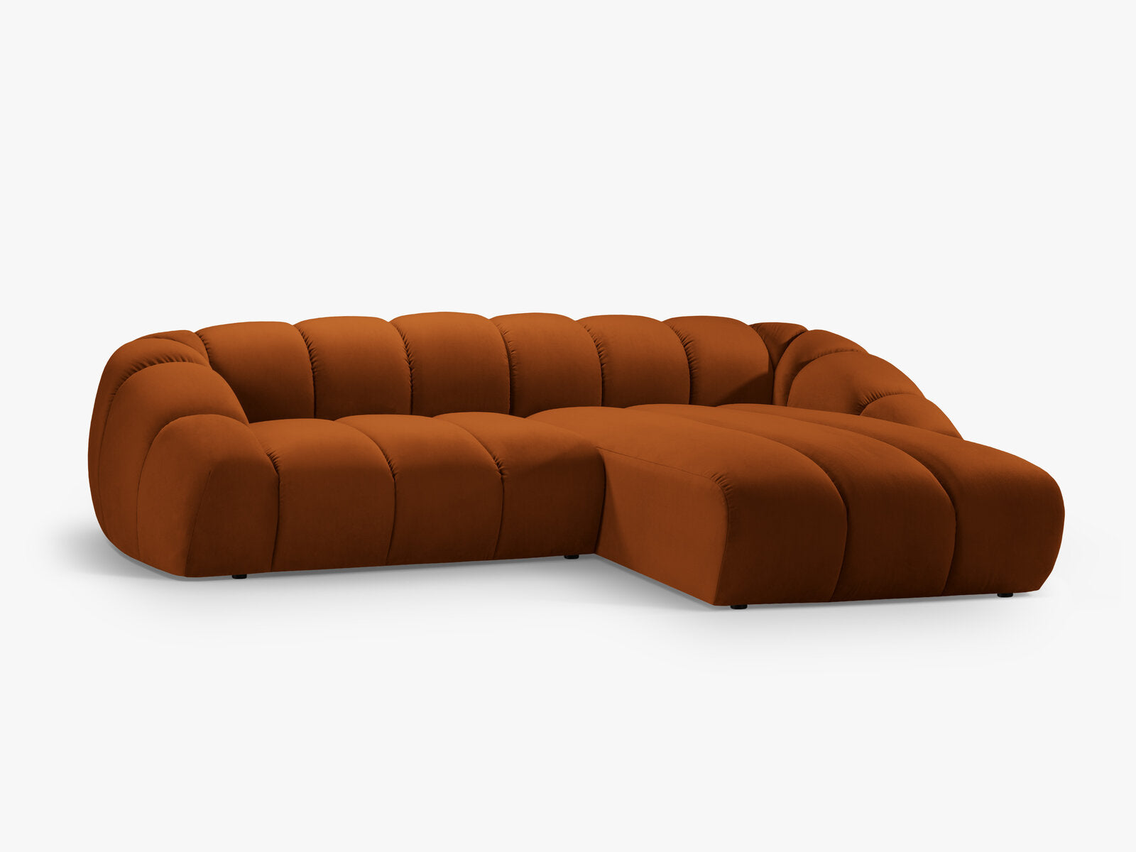 Micadoni Ecksofa Diana 4-Sitzer Rechts Samt Terrakotta