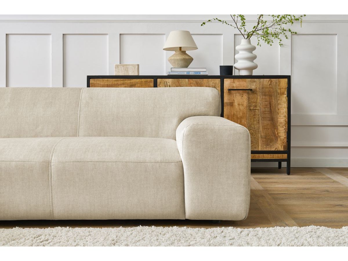 Bobochic Lavena Ecksofa 272 × 220 cm Samt Beige Ecke links