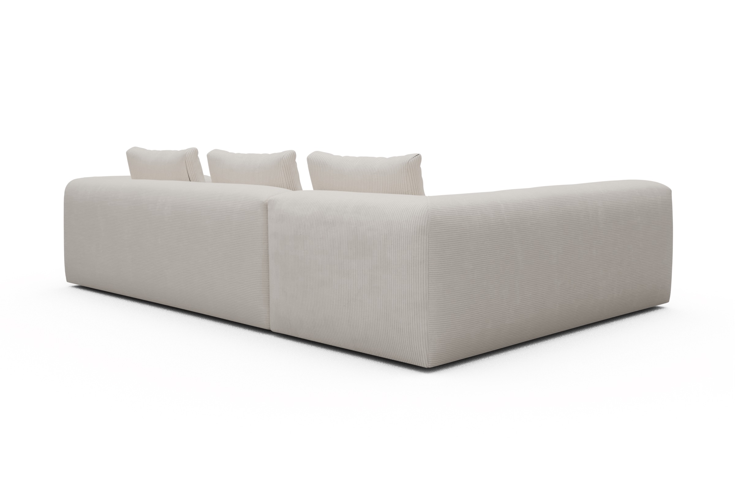 Ecksofa Fred 2x 2,5-Sitzer links offen Corduroy-Ivory