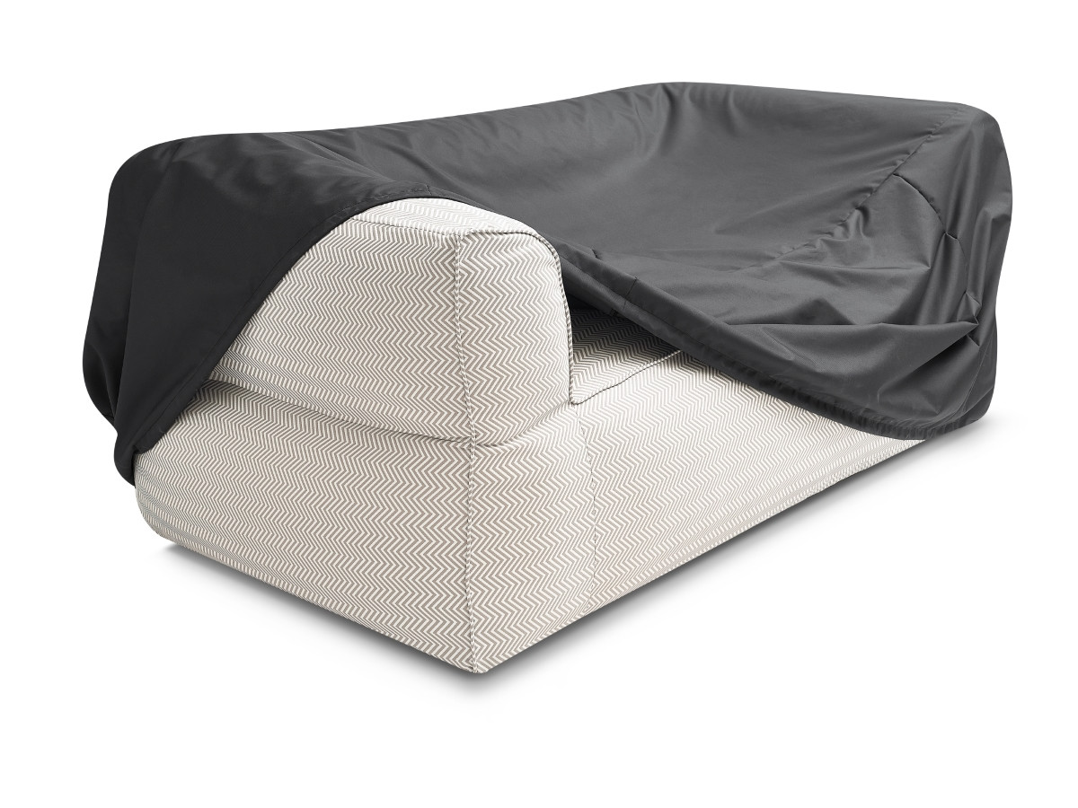 Bobochic Nour Gartensofa 3-Sitzer mit Pouf Stoff Beige