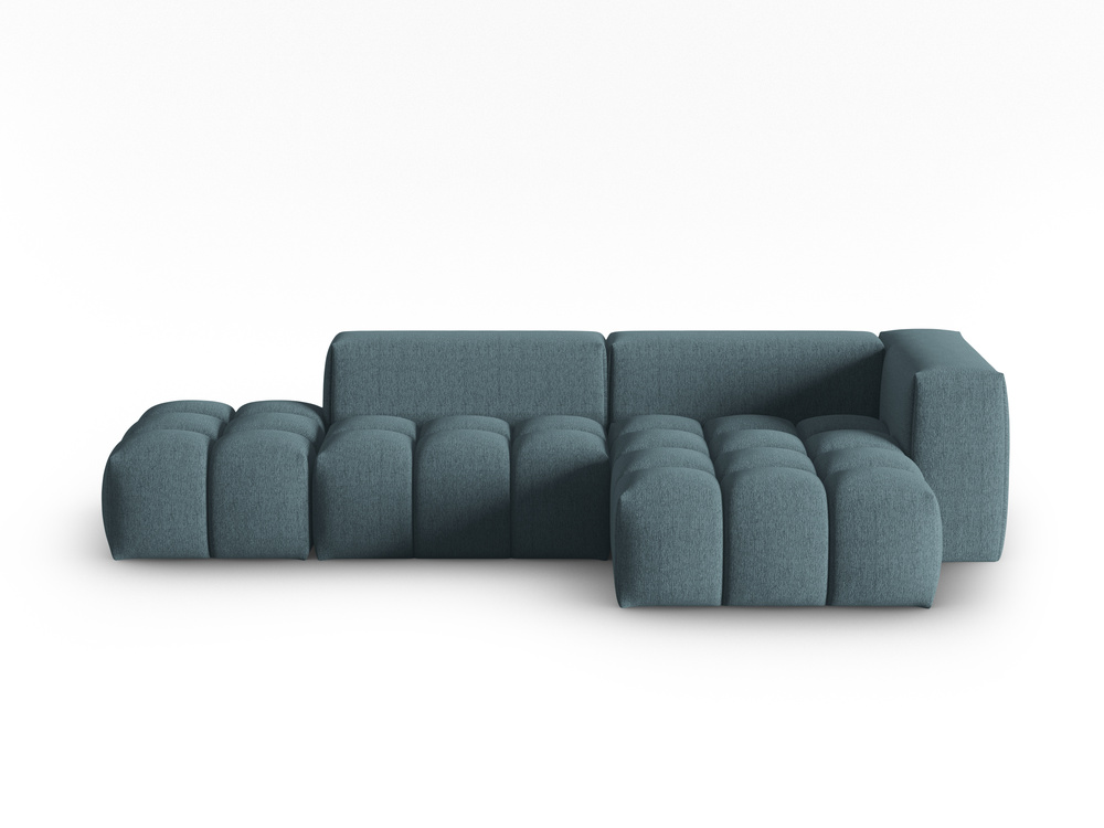 Cosmopolitan Design Ecksofa Verona 4-Sitzer offen Strukturierter Stoff Sorella Hellblau Rechts
