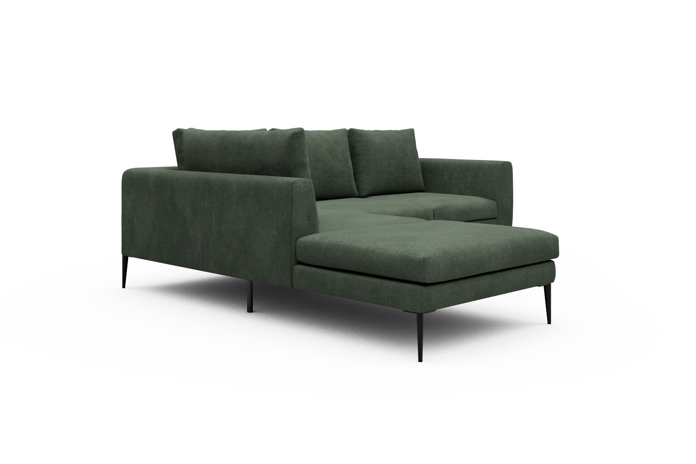 Ecksofa Paul Relax-Ecke links mit 2-Sitzer Casone-Forest-Green