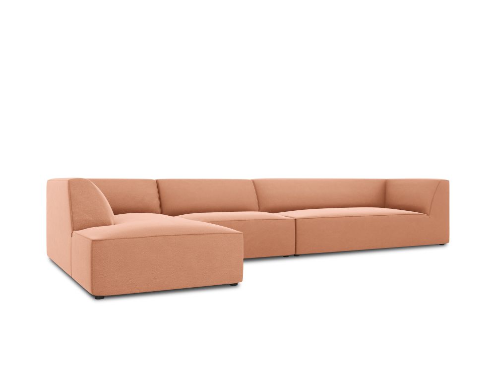 Cosmopolitan Design Ecksofa Siena 5-Sitzer Samt Salvador Rosa Links