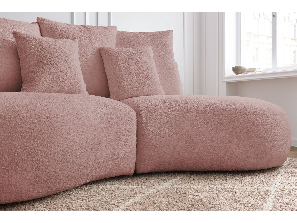 Bobochic Saint-germain Sofa 3-Sitzer Bouclé-Stoff Rosa