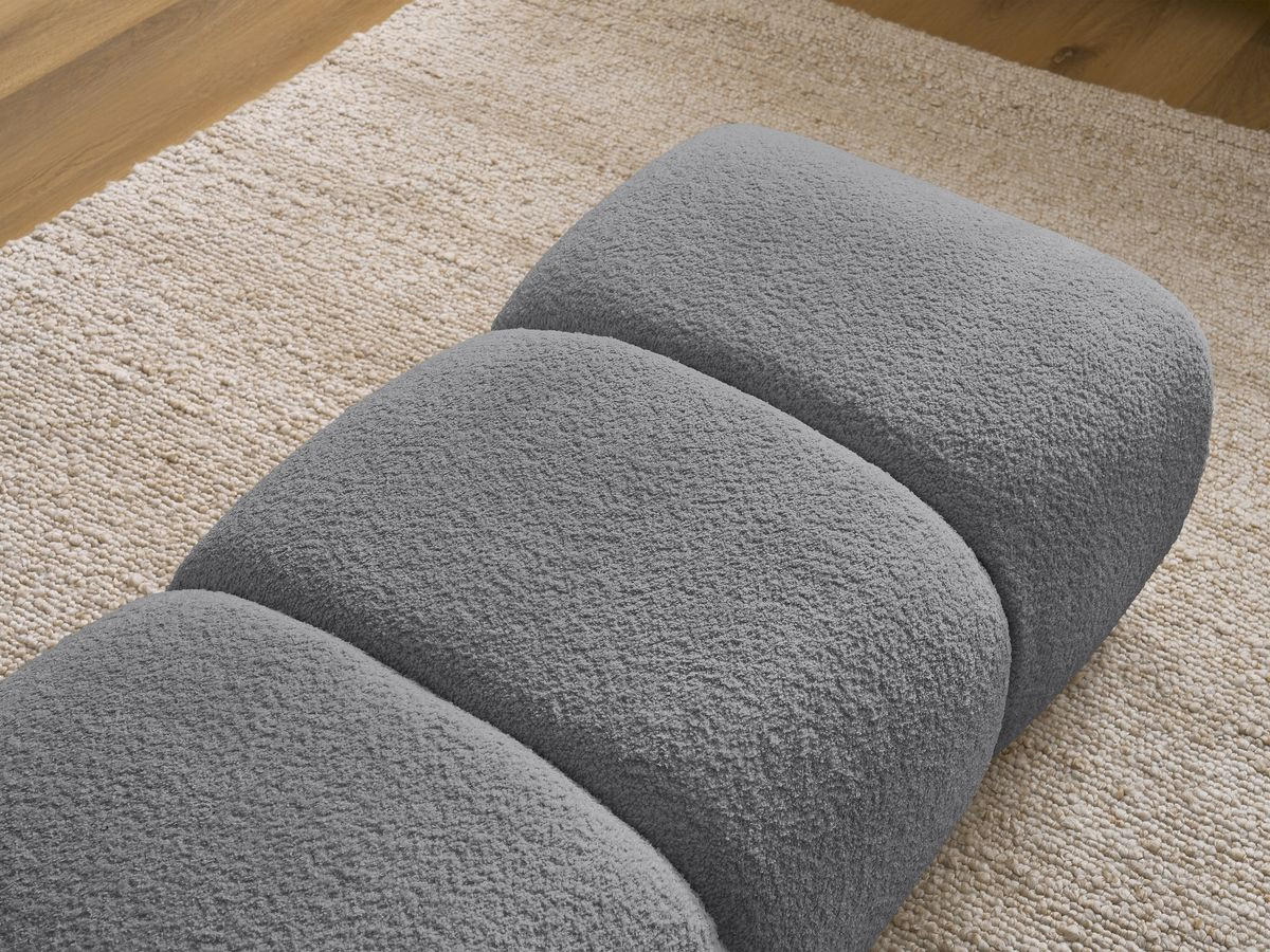 Bobochic Pamira Pouf Bouclé-Stoff Dunkelgrau