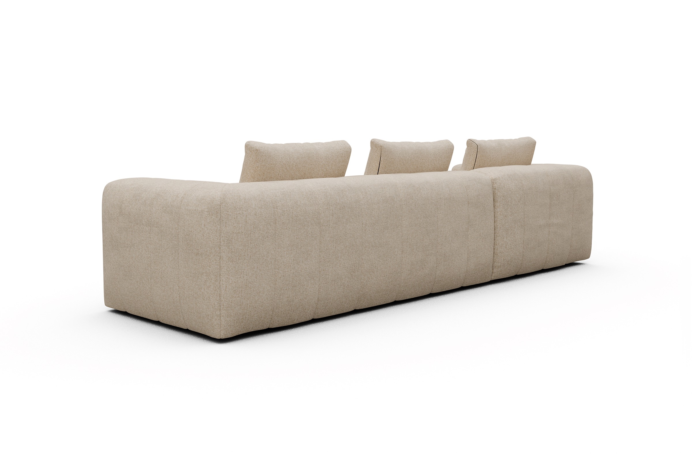 Ecksofa Hugo 2,5-Sitzer Armlehne rechts mit Chaiselongue Casone-Natural-Beige