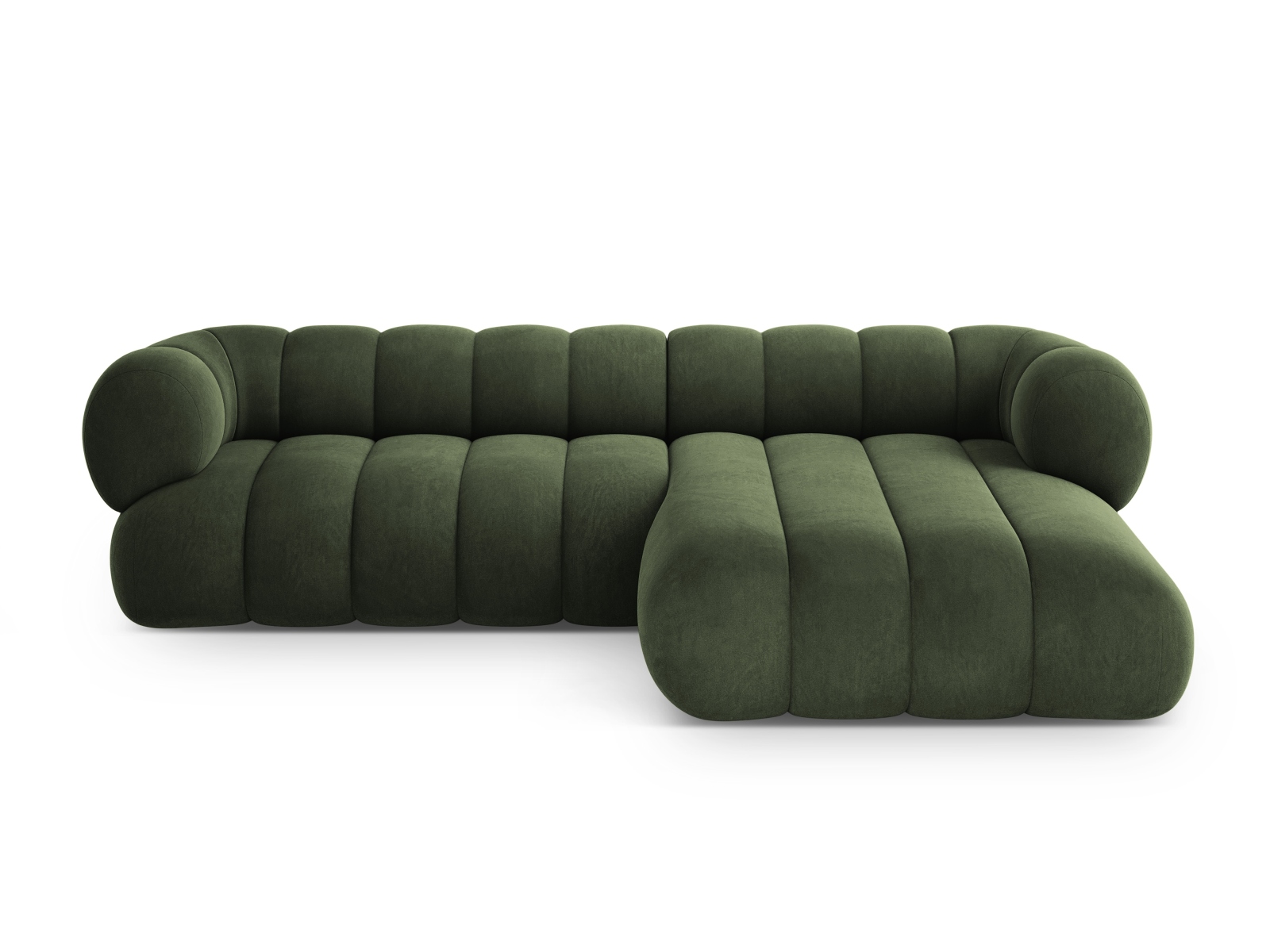 Cosmopolitan Design Ecksofa Koge 5-Sitzer Samt Vogue Grün Rechts