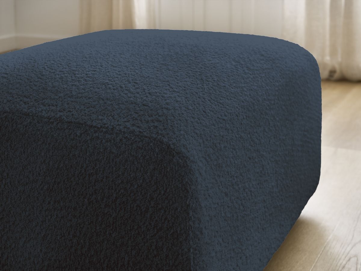 Bobochic Tina Pouf Bouclé-Stoff Dunkelblau