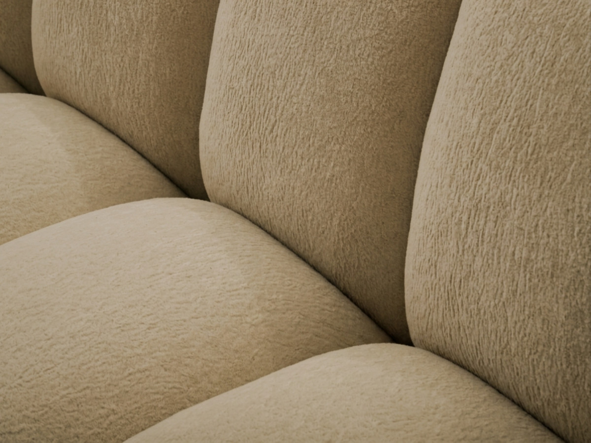Bobochic Curvy Sofa 3-Sitzer Kunstfell Hellbraun
