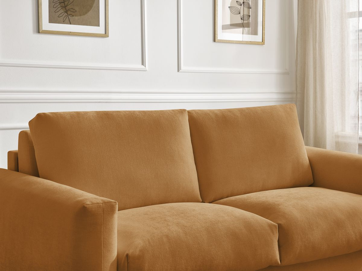 Bobochic Cocoone Schlafsofa 3-Sitzer Stoff Gelb, Liegefläche 140 × 200 cm
