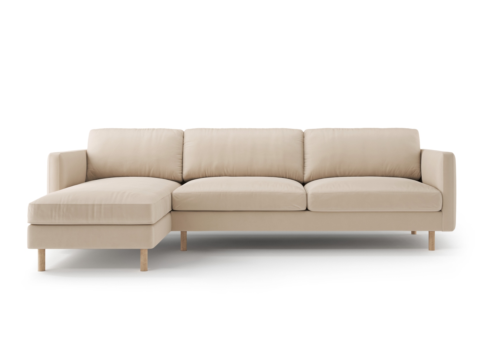 Micadoni Ecksofa Eden 4-Sitzer Links Samt Nude