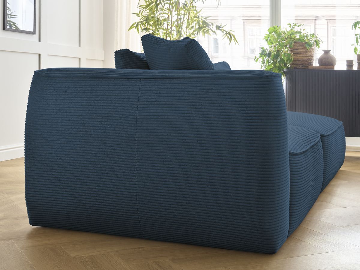 Bobochic Leopold Sofa 3-Sitzer Cordsamt Dunkelblau Armlehne links