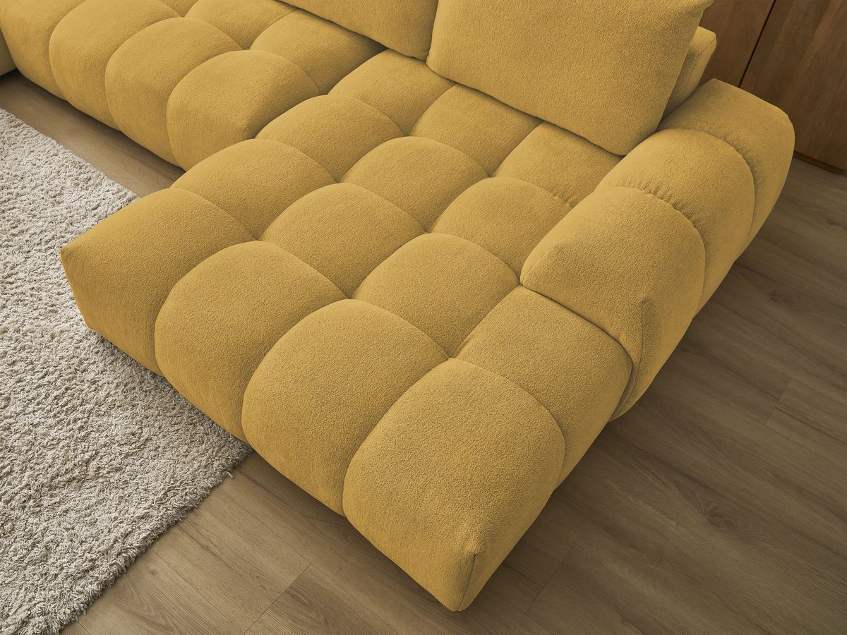 Bobochic Everest Wohnlandschaft, 6 Kissen Melange-Stoff Gelb Ecke rechts