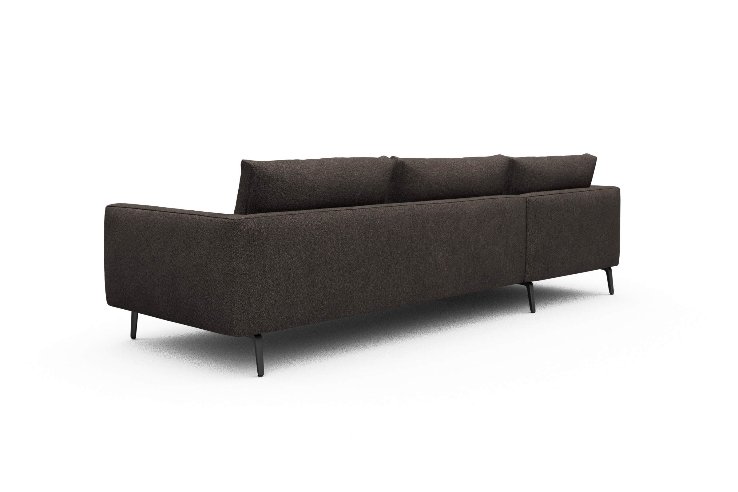 Ecksofa Karl Chaiselongue links mit 2,5-Sitzer Boucle-Taupe