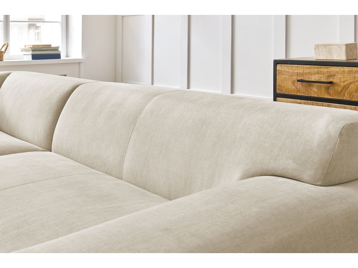 Bobochic Lavena Ecksofa 312 × 220 cm Samt Beige Ecke links