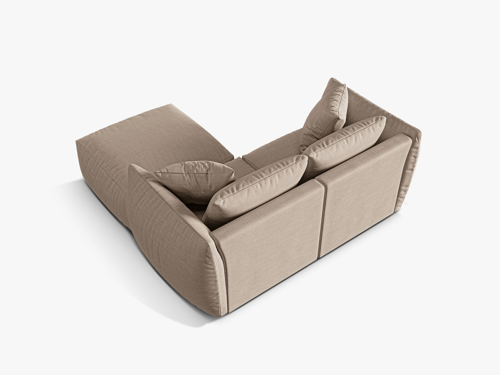 Micadoni Modulares Sofa Chris 4-Sitzer Strukturierter Stoff Sand