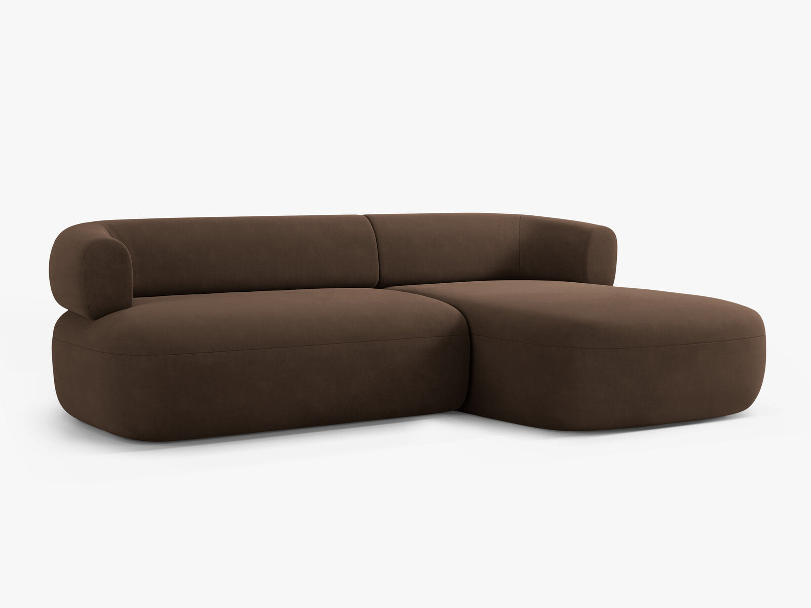 Micadoni 5-Sitzer Ecksofa Jenny Rechts Samt Salvador Schokolade