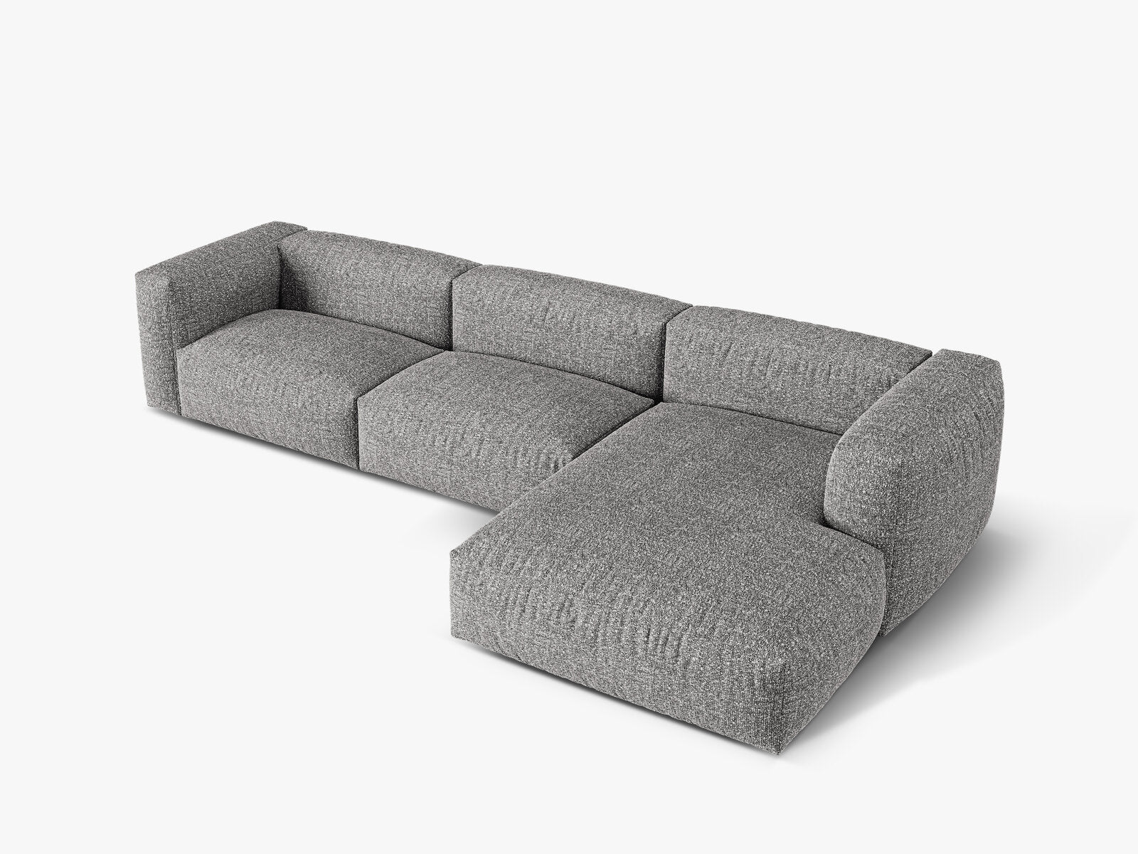 Micadoni Ecksofa Martina 3-Sitzer Rechts Boucle Monet Graphit