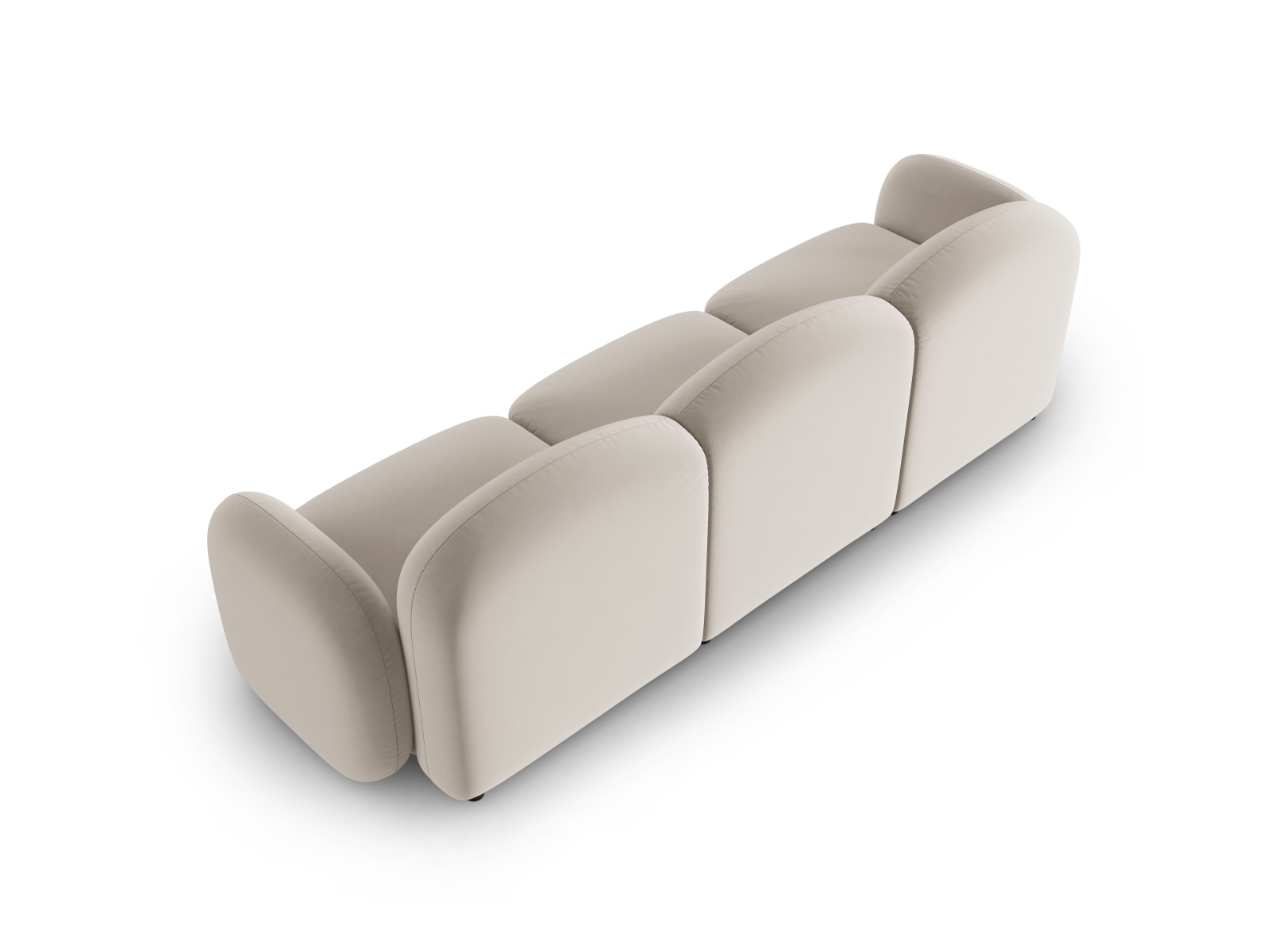 Micadoni Sofa Blair 3-Sitzer Samt Casino Hellbeige