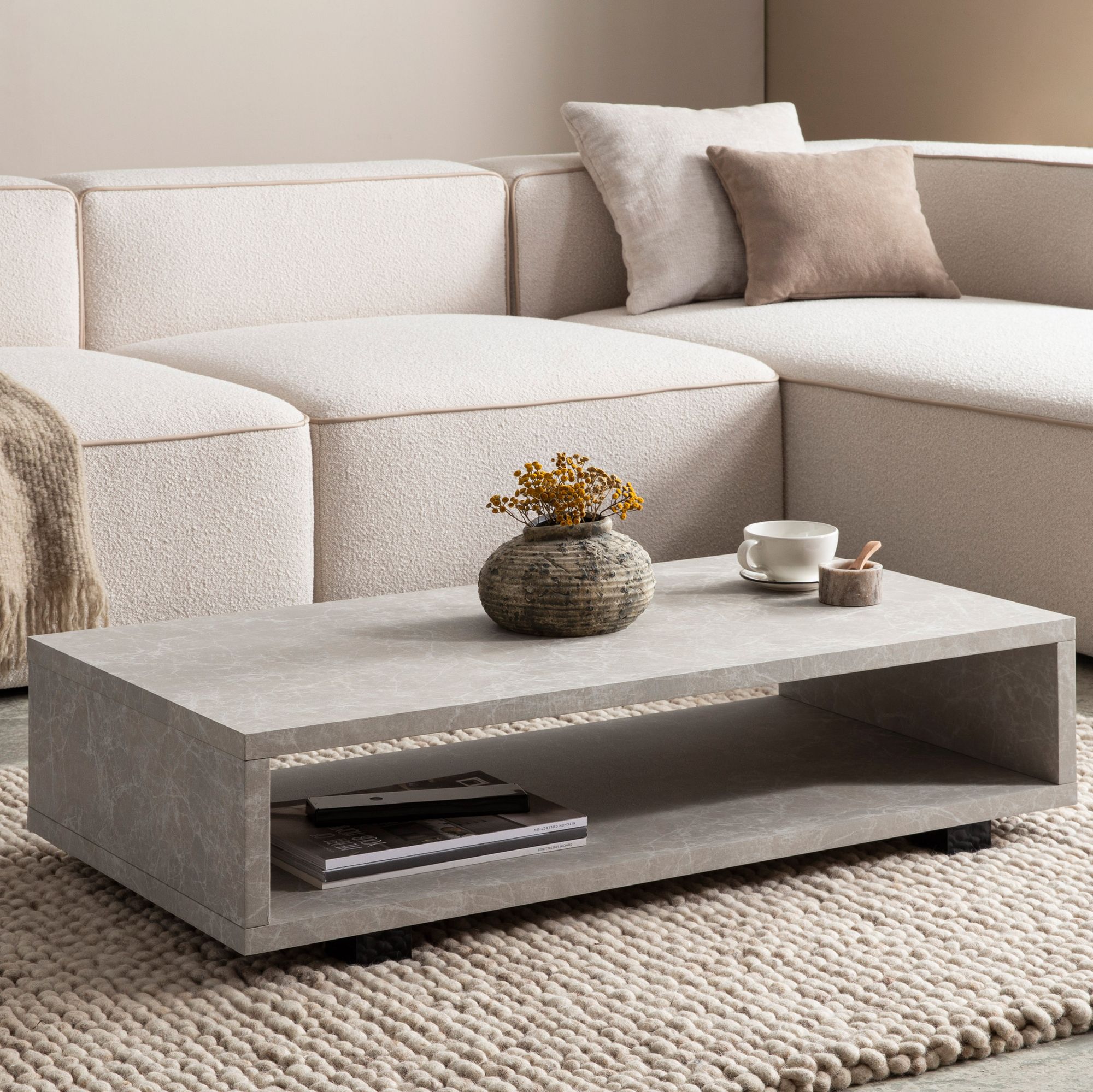 Couchtisch Fonnes Beige 100 × 50 × 25 cm