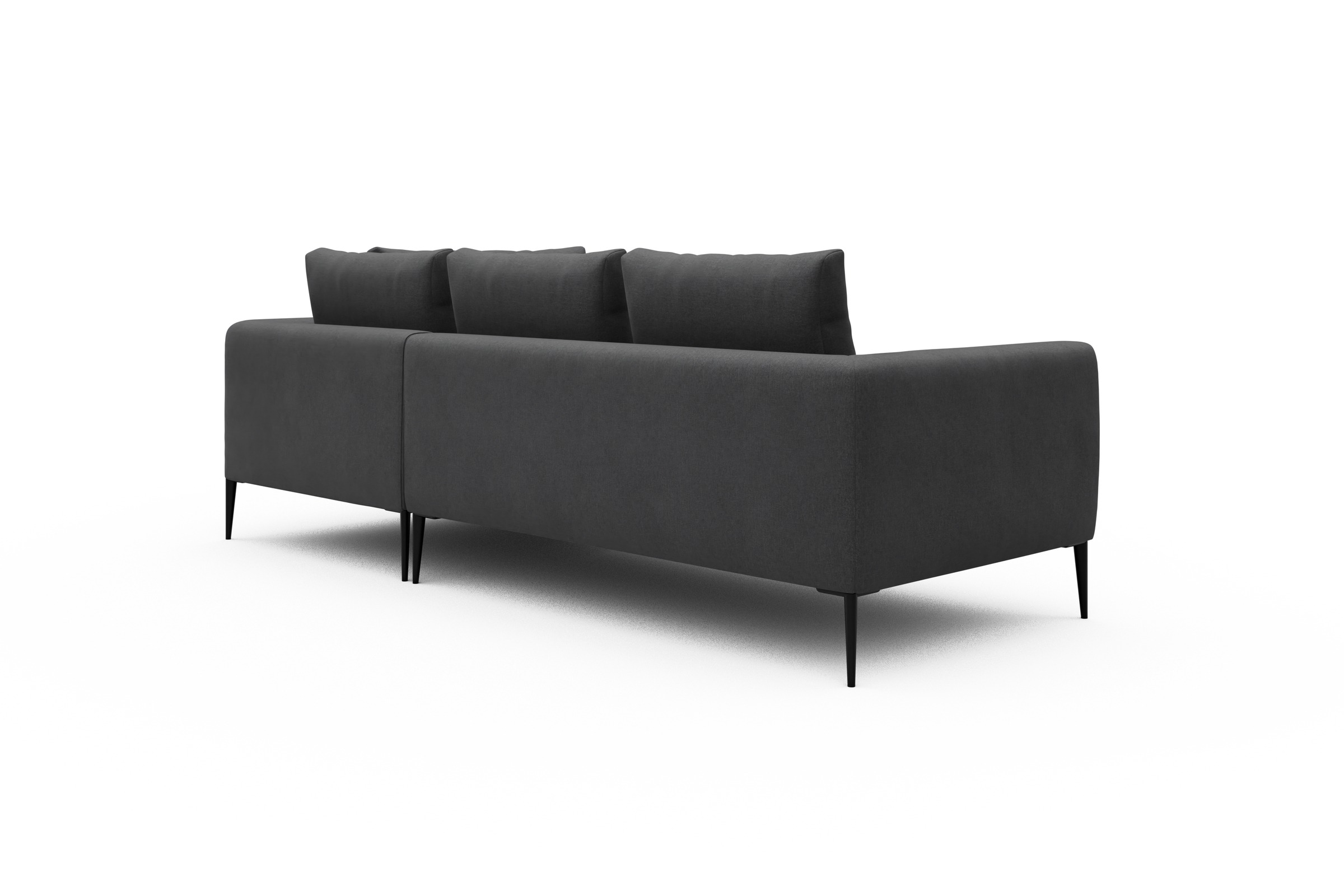 Ecksofa Paul Relax-Ecke rechts mit 2-Sitzer Satya-Zinc