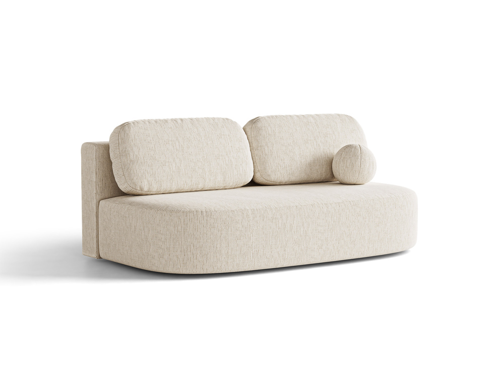 Cosmopolitan Design Schlafsofa Sophia 3-Sitzer mit Bettkasten Strukturierter Stoff Baltimore Helles Beige