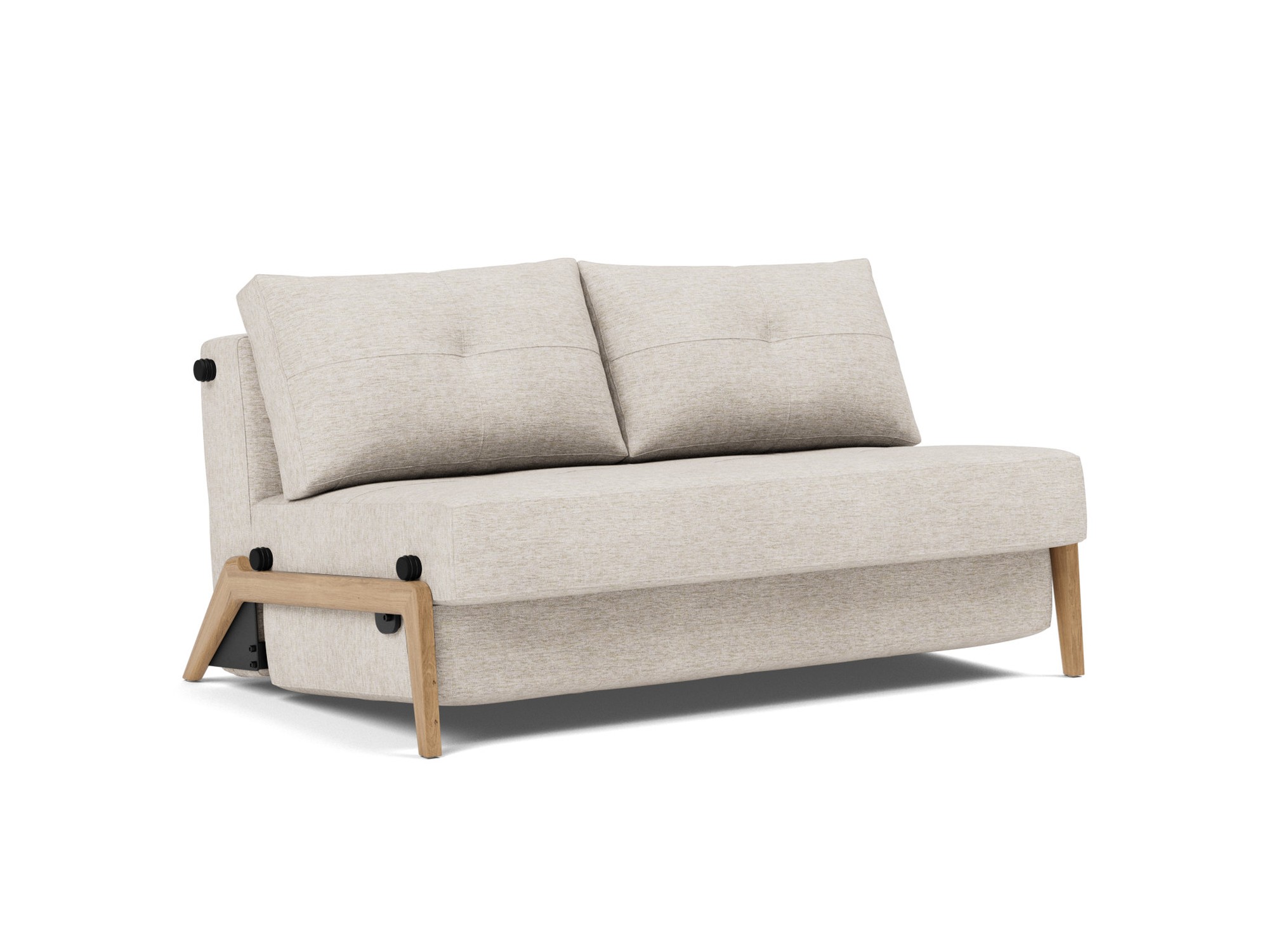 Schlafsofa Cubed 140 Chenille Yuveno 470-Natural Beine Eiche