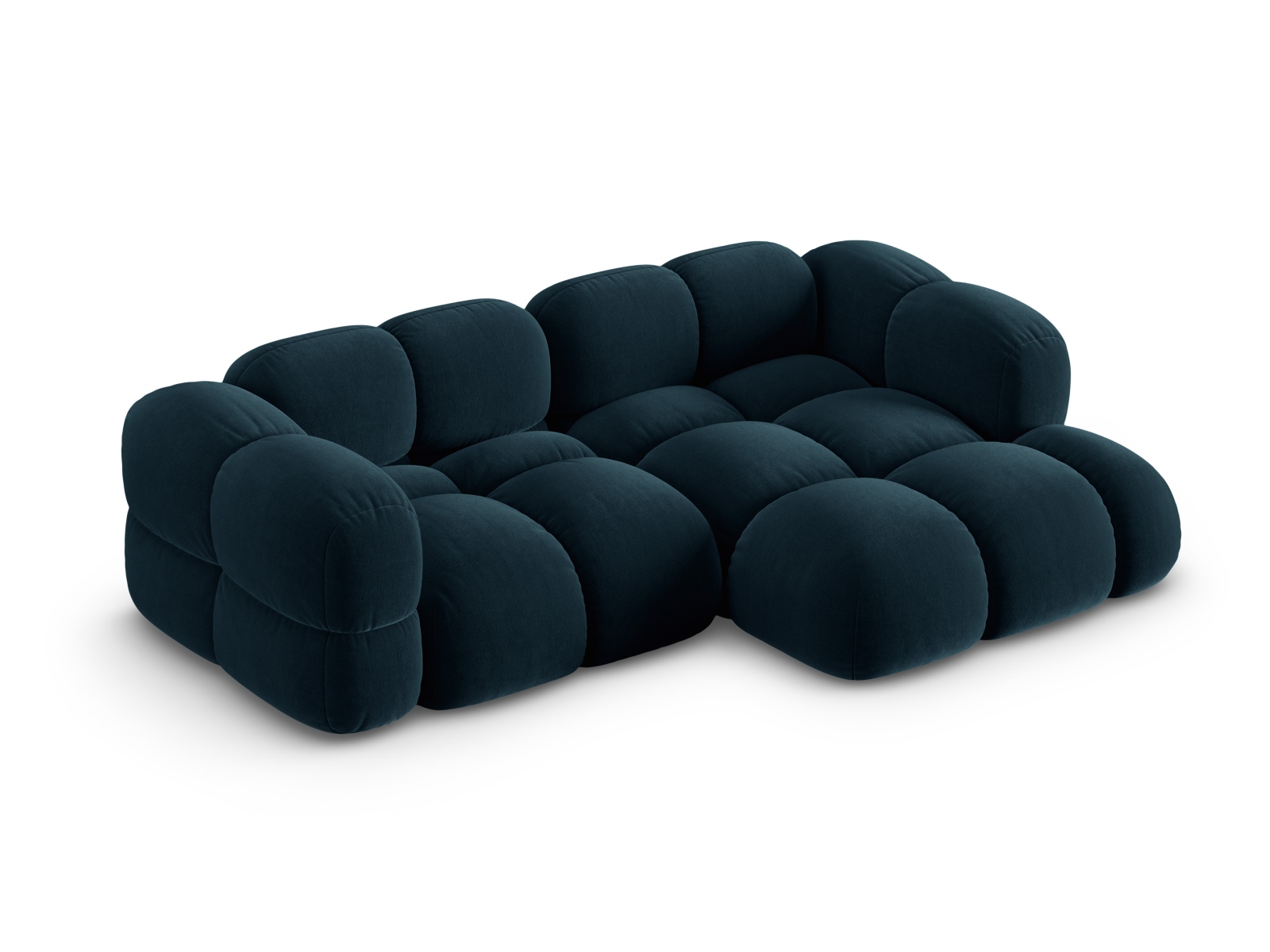 Cosmopolitan Design Ecksofa Loretto 3-Sitzer Samt Vogue Tiefes Petrol Rechts