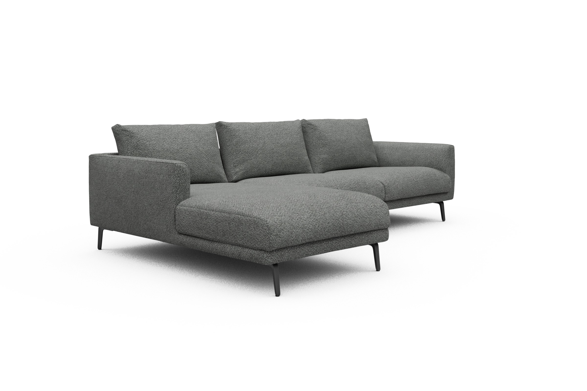 Ecksofa Karl Chaiselongue links mit 2,5-Sitzer Vanora-Warm-Grey