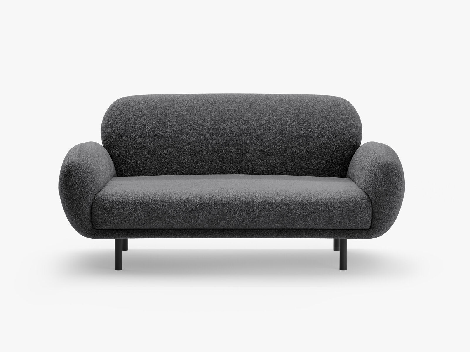 Micadoni Sofa Poppy 2-Sitzer Boucle Baloo Dunkelgrau