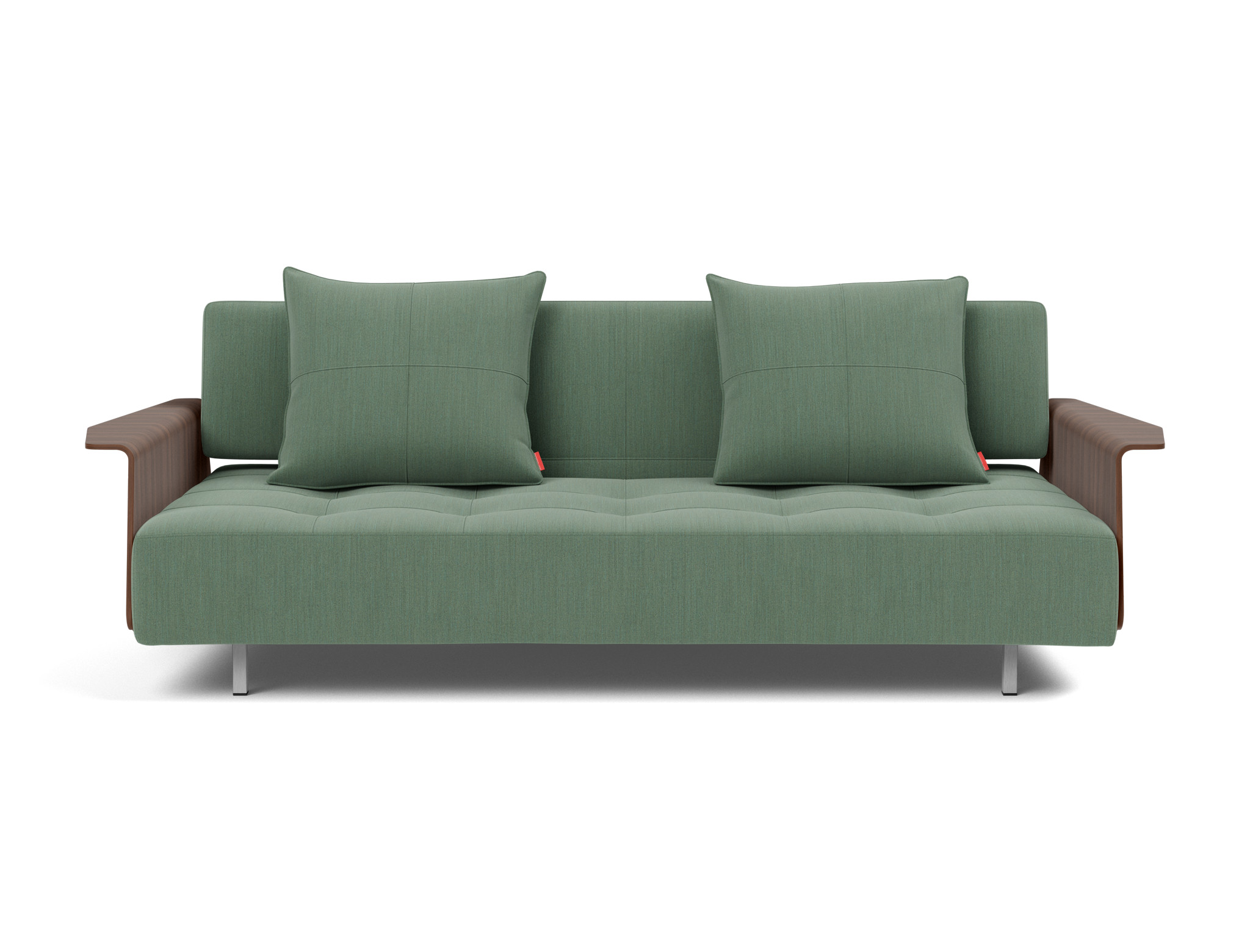 Schlafsofa Long Horn D.E.L. mit Armlehnen Flachgewebe Elegance 518-Green