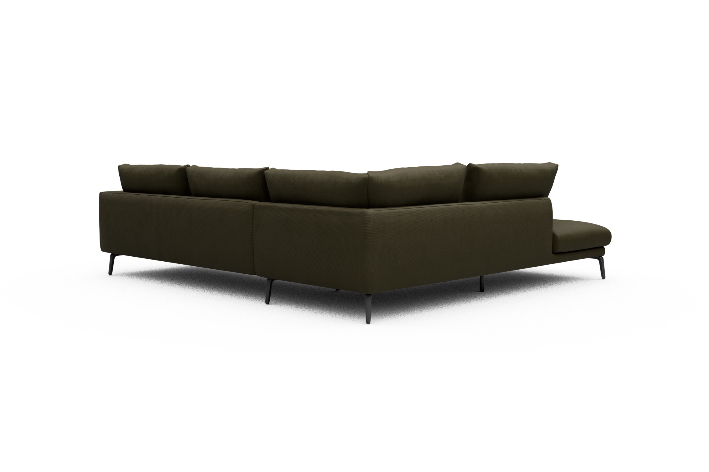Ecksofa Karl Relax-Ecke links mit 2,5-Sitzer Cordufine-Pine-Green