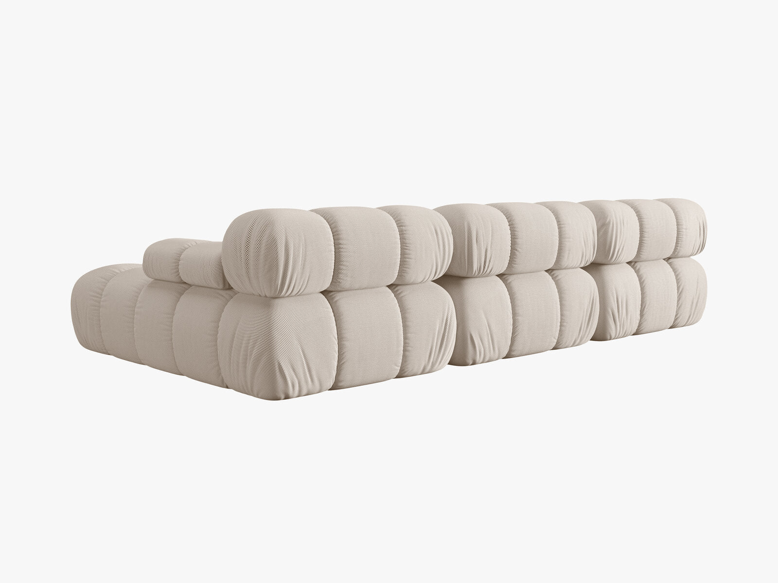 Micadoni Modulares Ecksofa Bellis 4-Sitzer Rechts 3D-Stoff Sonic Helles Beige