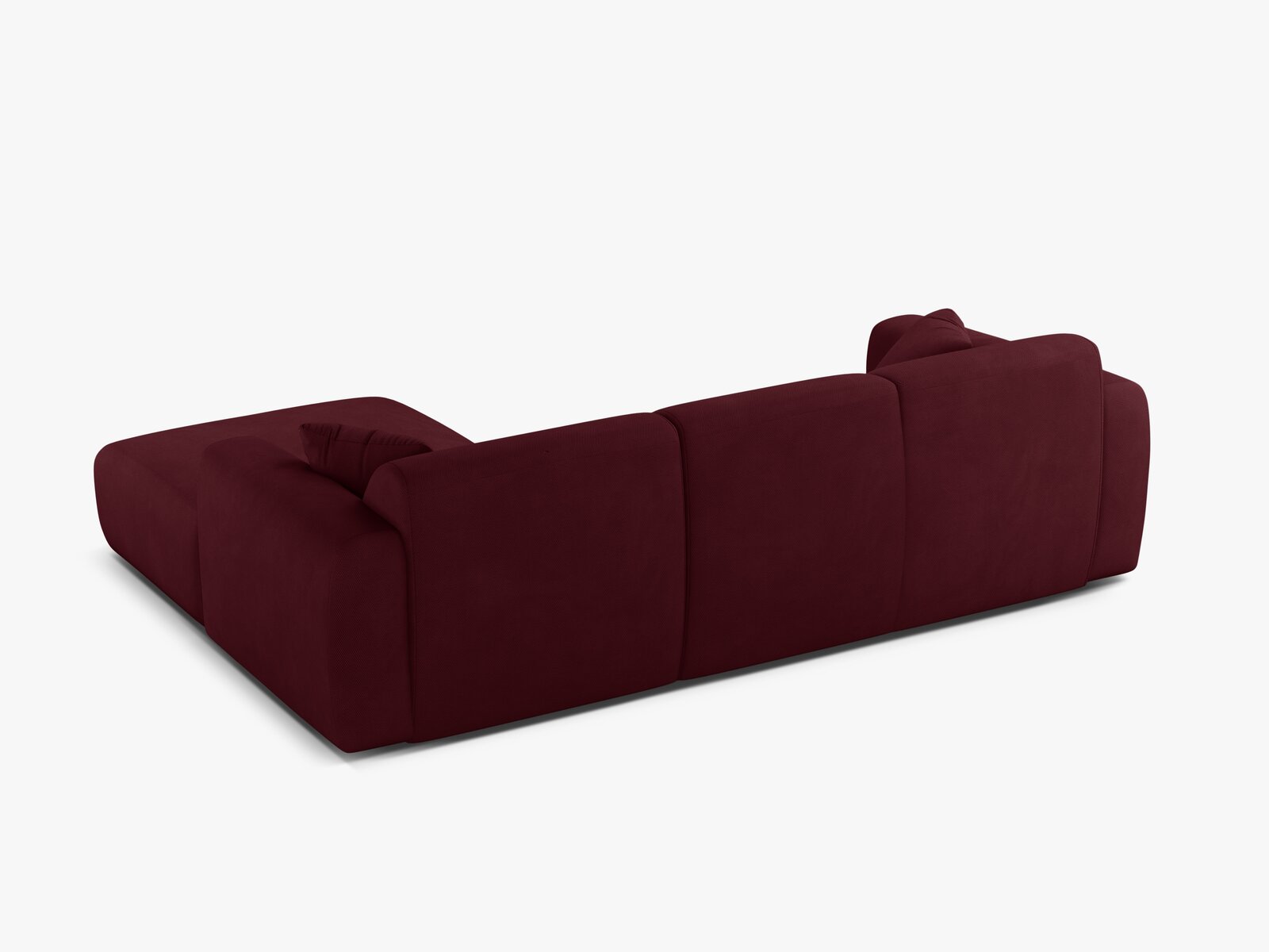 Micadoni Ecksofa Molino 4-Sitzer Rechts Strukturierter Stoff Rebel Bordeaux