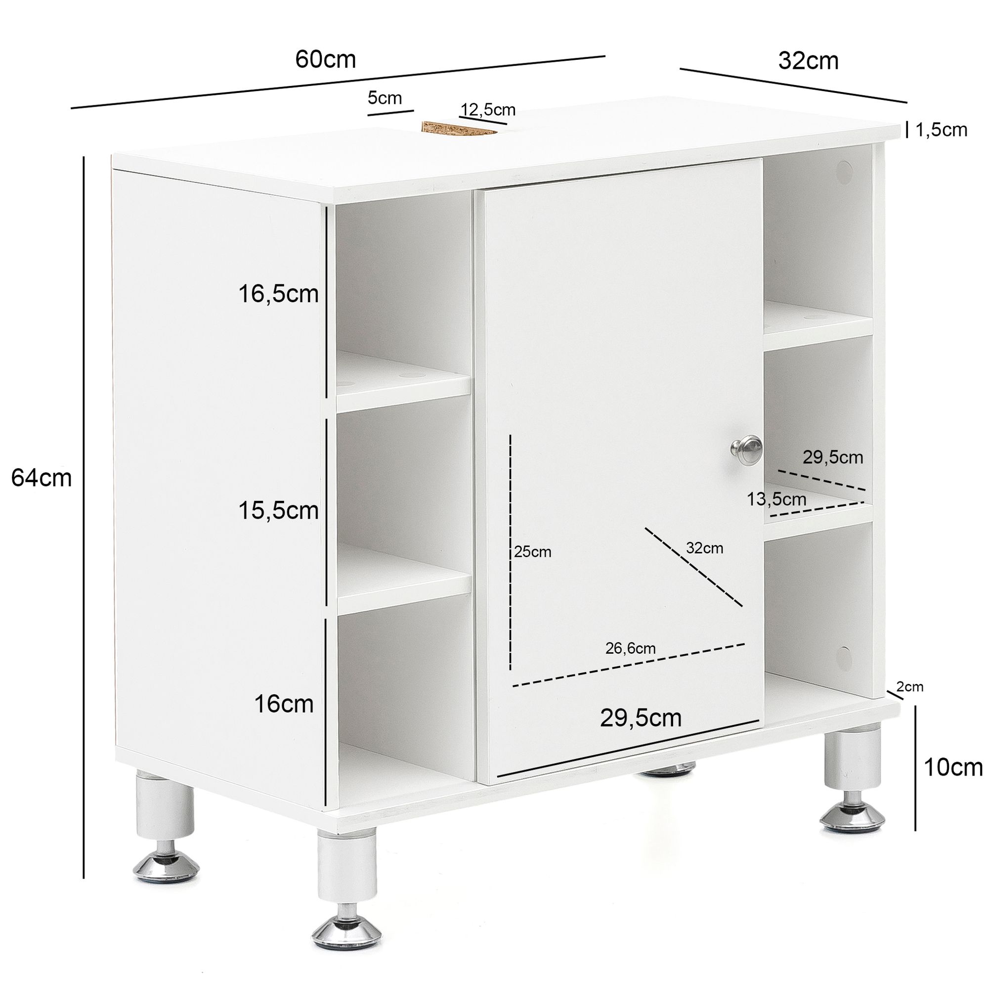 Waschbeckenschrank Hornbaek Weiß 60 × 32 × 64 cm