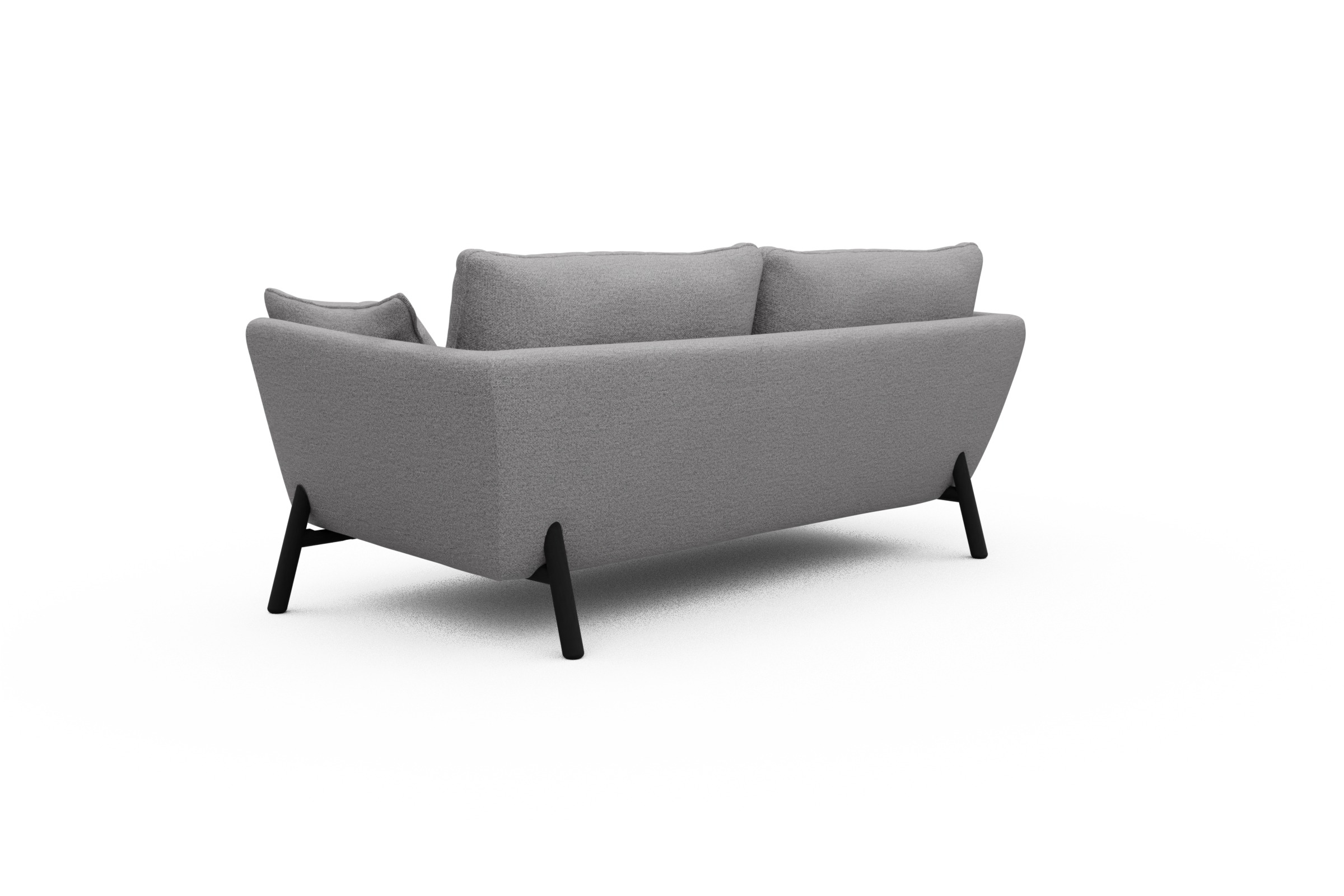 Sofa Emil 2-Sitzer Beinfarbe Eiche Schwarz Sama-Grey