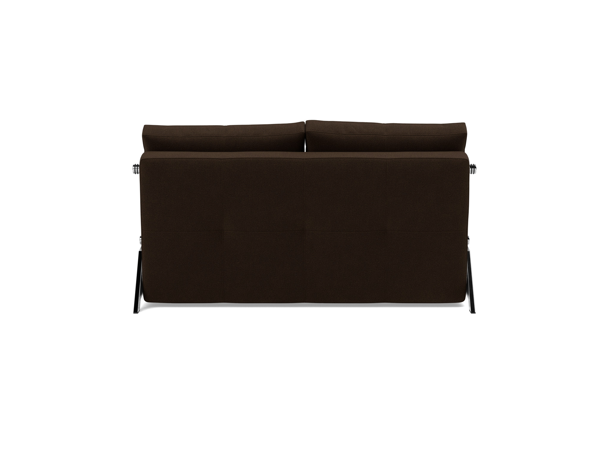Schlafsofa Cubed 140 Strukturierter Stoff Taura 358-Chocco Beine Chrom