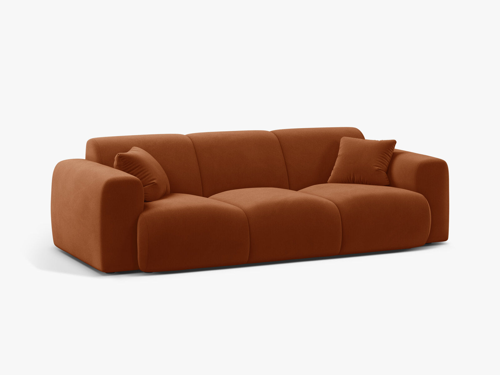 Micadoni Sofa Molino 3-Sitzer Samt Casino Terrakotta