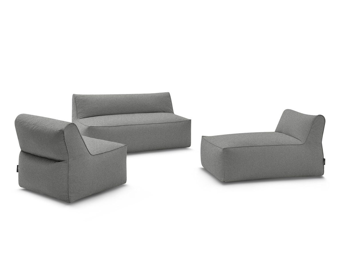 Bobochic Riviera Pouf 320 × 135 cm Stoff Dunkelgrau