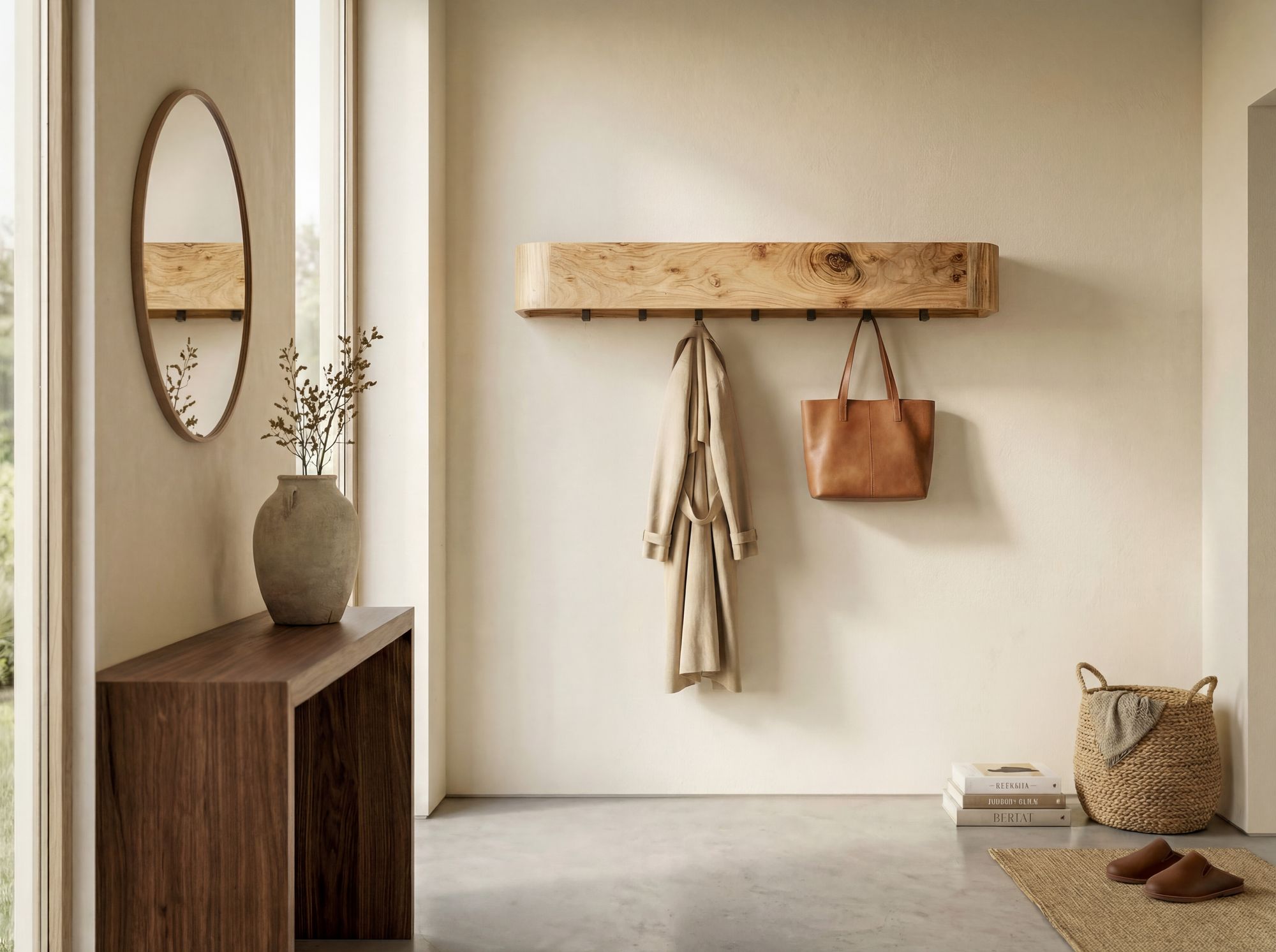Wandgarderobe Utsira Akazie Massivholz 100 × 20 × 20 cm