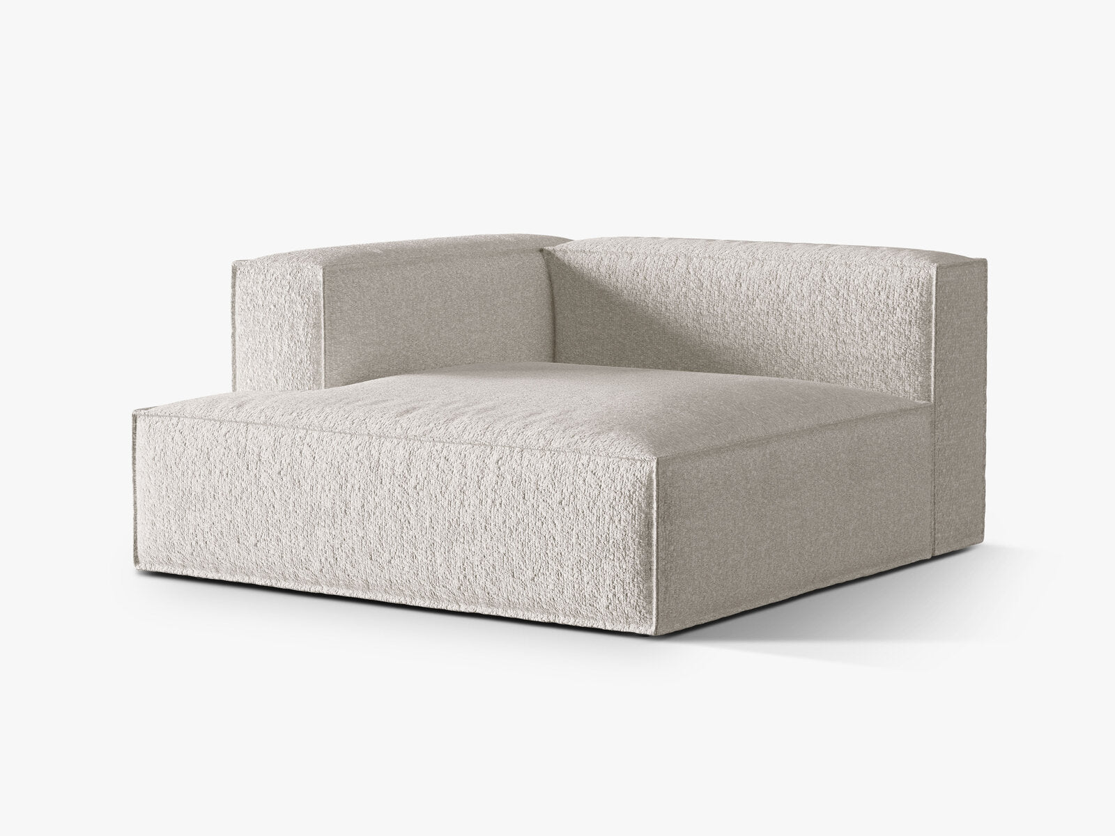 Micadoni Recamiere Nuria Groß 1-Sitzer Links Boucle Grau Beige Melange