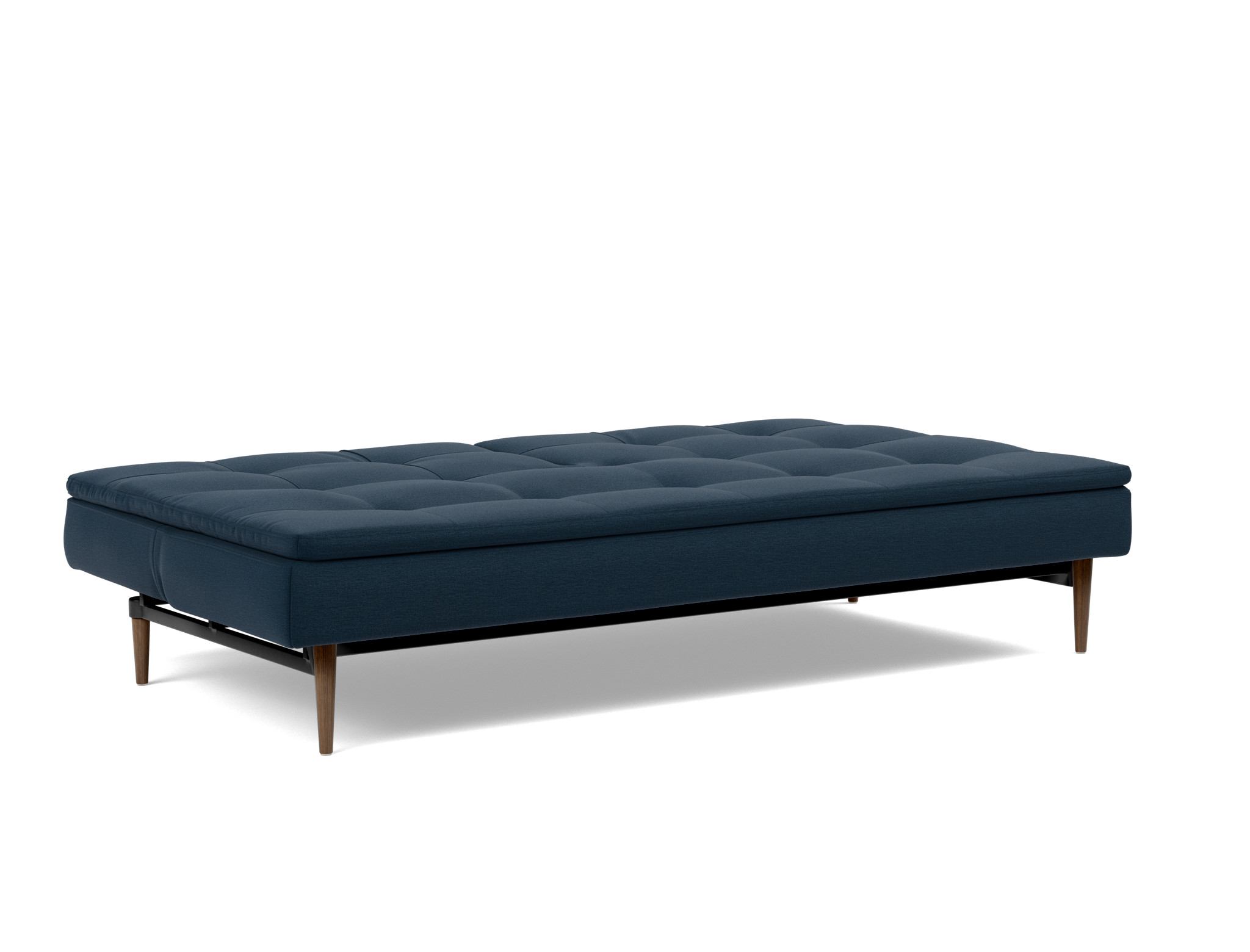 Schlafsofa Dublexo Flachgewebe Mixed Dance 528-Blue Beine Styletto Eiche dunkel