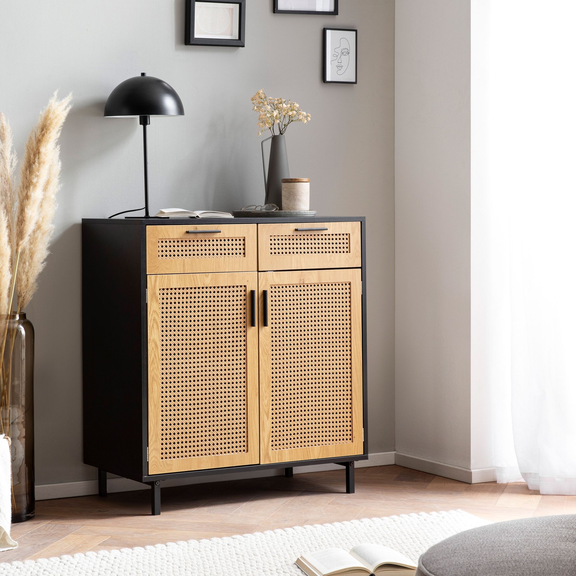 Sideboard Edland Schwarz 80 × 40 × 86,5 cm