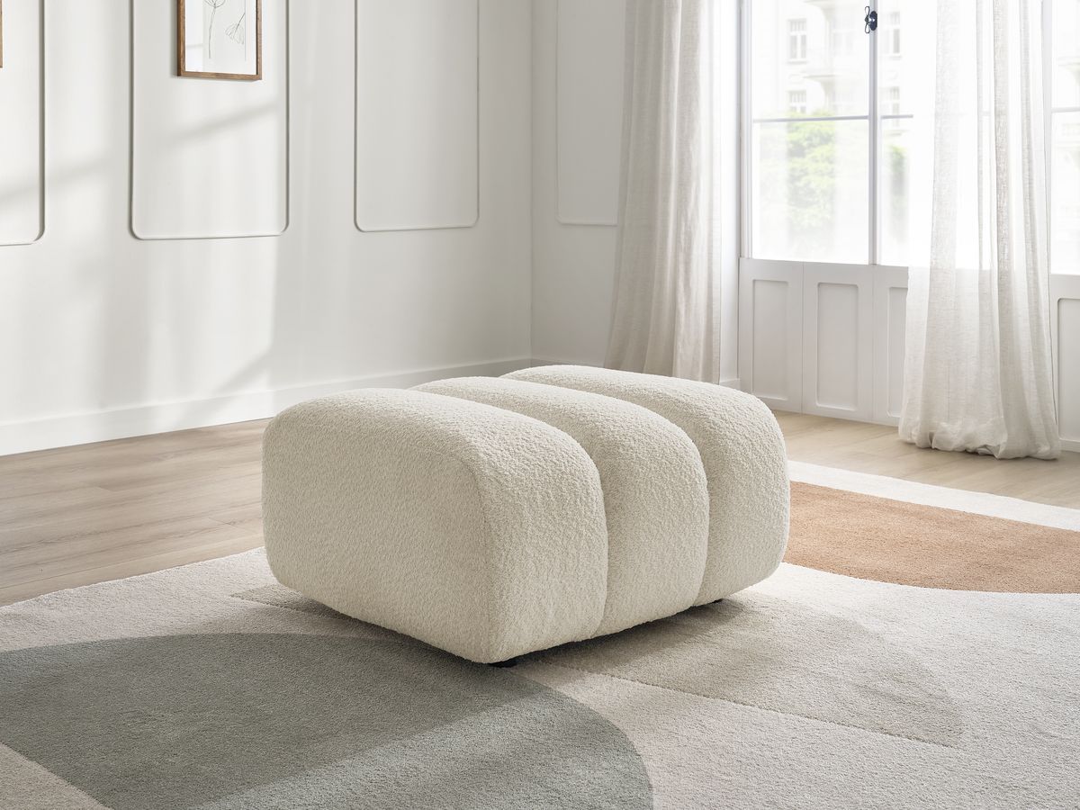 Bobochic Talia Pouf Bouclé-Stoff Beige