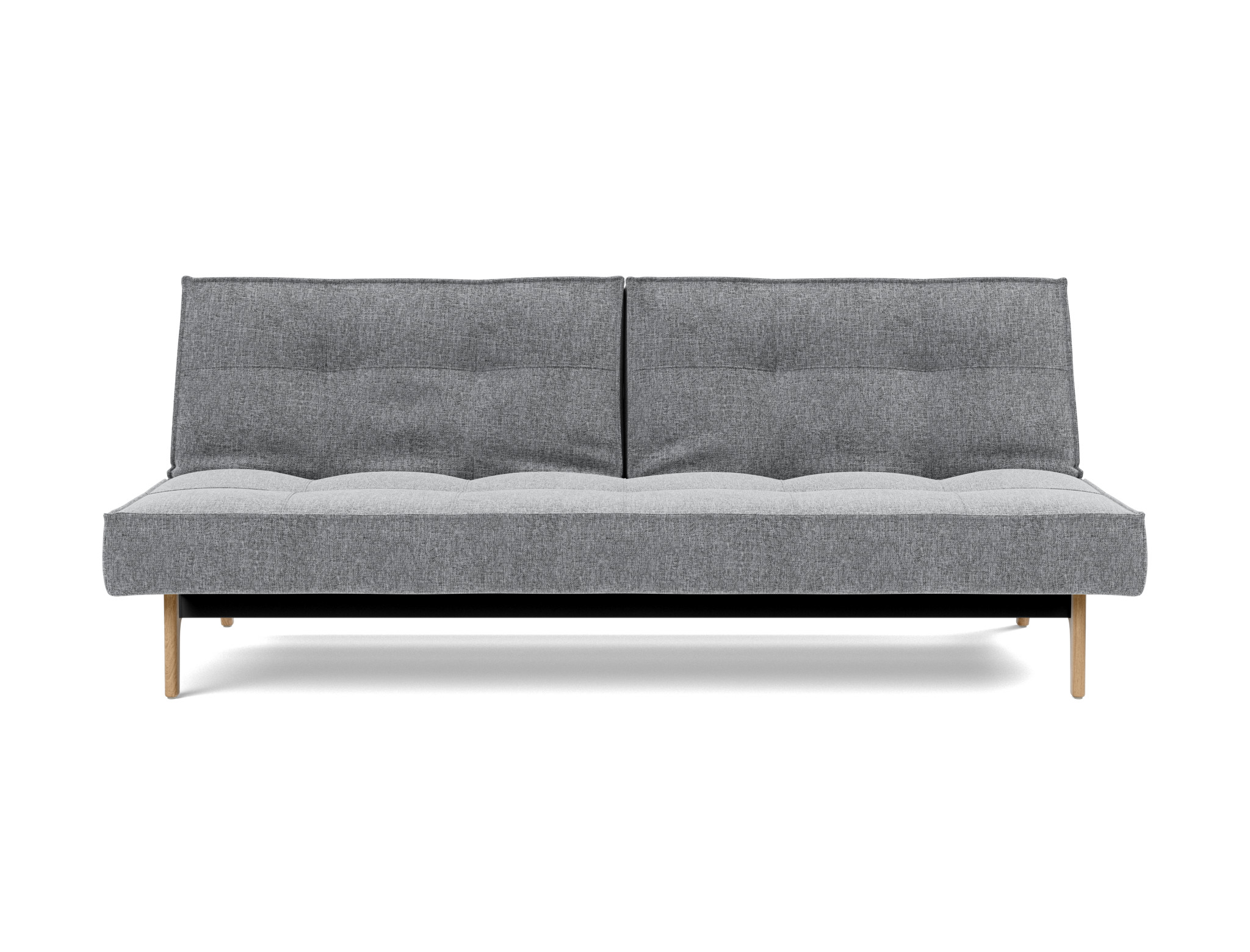 Schlafsofa Splitback Strukturierter Stoff Twist 565-Granite Beine Eiche